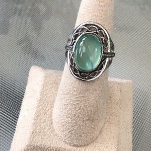 Amethyst Green Moonstone Ring